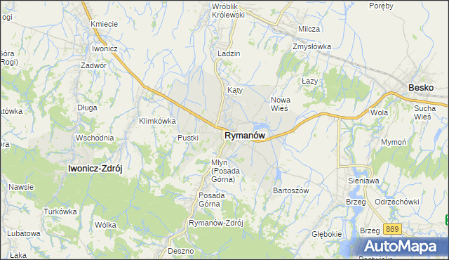 mapa Rymanów, Rymanów na mapie Targeo