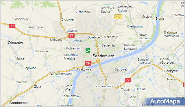 mapa Sandomierza, Sandomierz na mapie Targeo