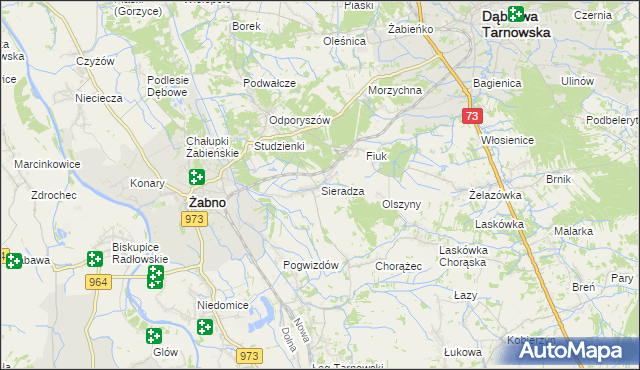 mapa Sieradza, Sieradza na mapie Targeo