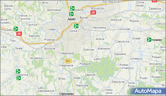 mapa Sobniów, Sobniów na mapie Targeo