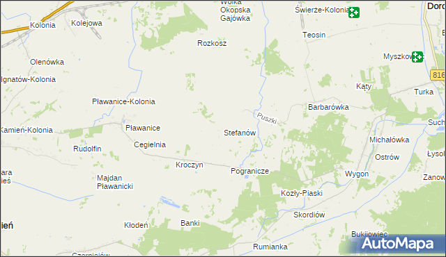 mapa Stefanów gmina Dorohusk, Stefanów gmina Dorohusk na mapie Targeo