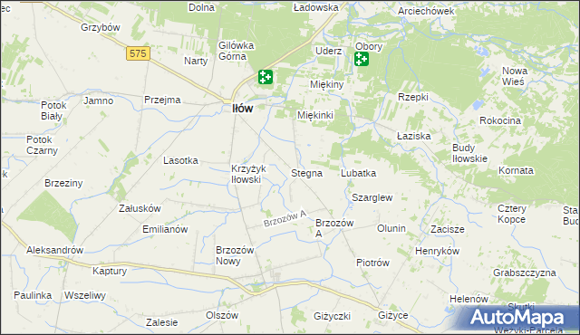 mapa Stegna gmina Iłów, Stegna gmina Iłów na mapie Targeo
