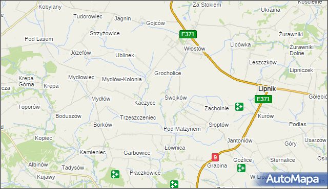 mapa Swojków gmina Lipnik, Swojków gmina Lipnik na mapie Targeo