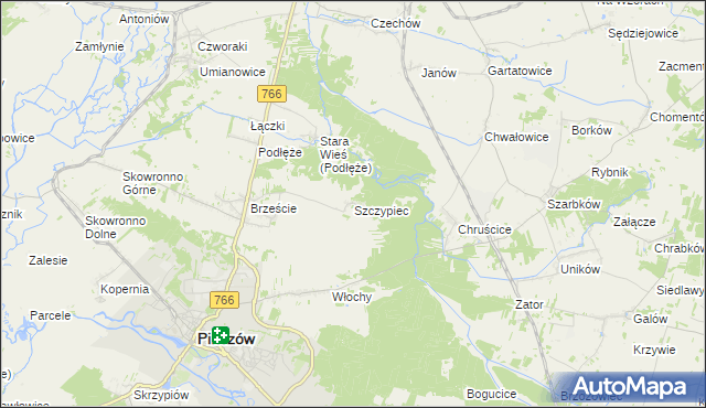mapa Szczypiec, Szczypiec na mapie Targeo