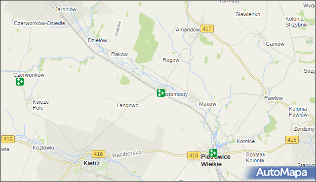 mapa Tłustomosty, Tłustomosty na mapie Targeo
