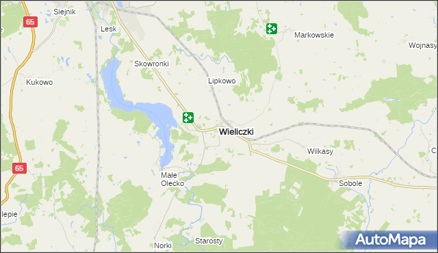 mapa Wieliczki, Wieliczki na mapie Targeo