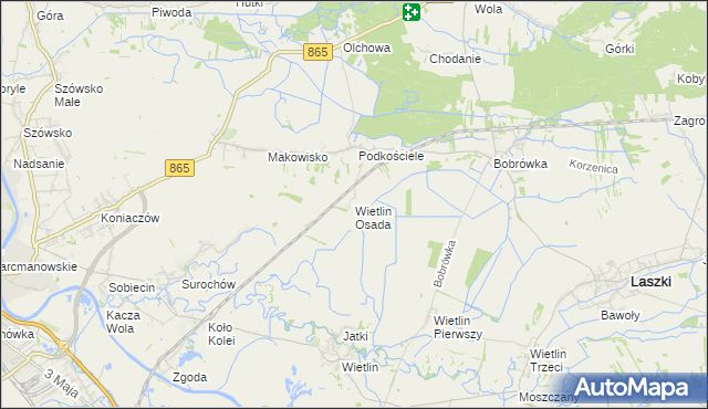 mapa Wietlin Osada, Wietlin Osada na mapie Targeo