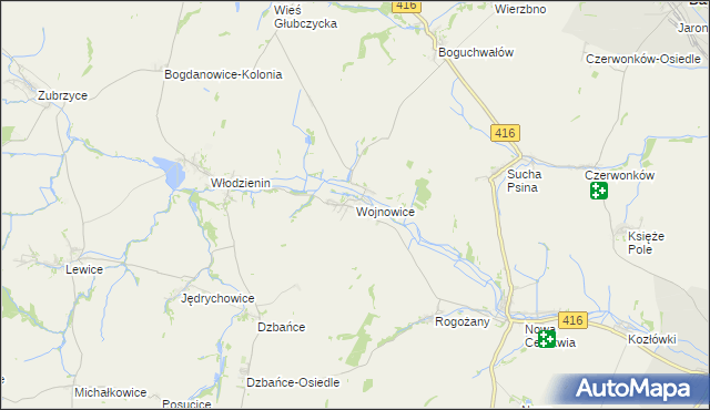mapa Wojnowice gmina Kietrz, Wojnowice gmina Kietrz na mapie Targeo