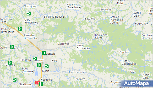 mapa Wola Brzostecka, Wola Brzostecka na mapie Targeo