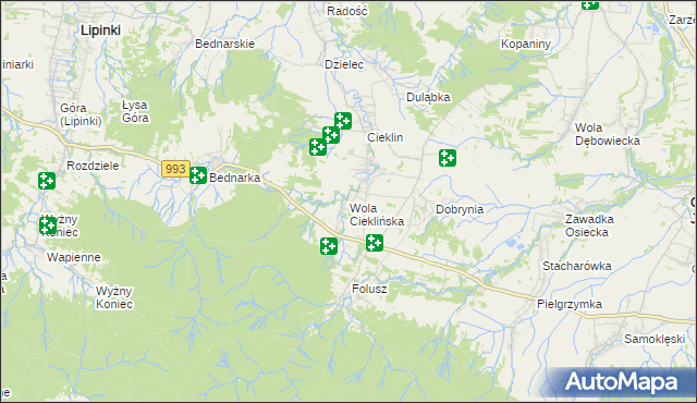 mapa Wola Cieklińska, Wola Cieklińska na mapie Targeo