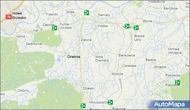 mapa Wola Drwińska, Wola Drwińska na mapie Targeo