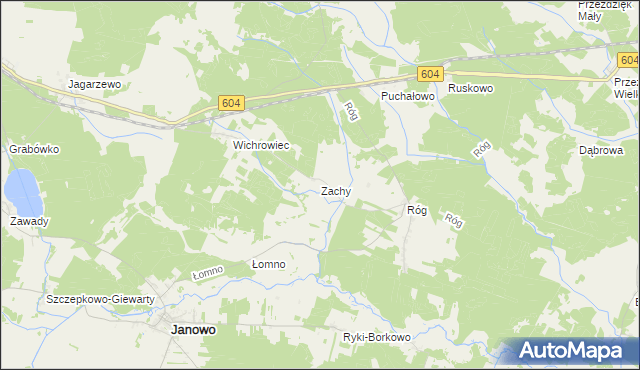 mapa Zachy, Zachy na mapie Targeo