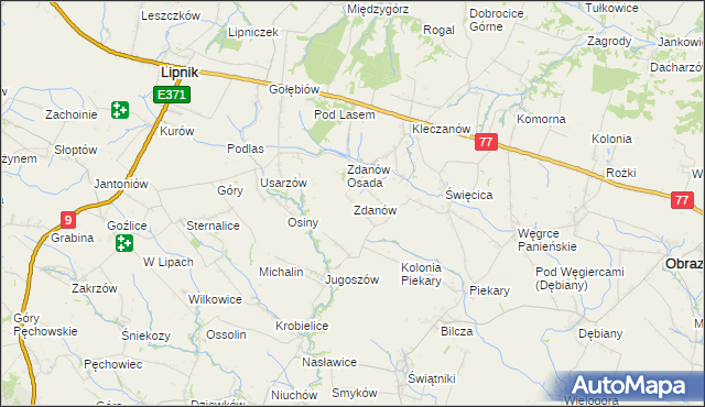 mapa Zdanów gmina Obrazów, Zdanów gmina Obrazów na mapie Targeo