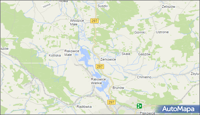 mapa Żerkowice gmina Lwówek Śląski, Żerkowice gmina Lwówek Śląski na mapie Targeo