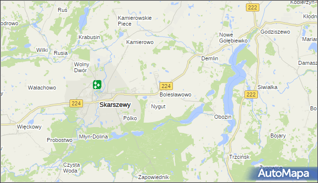 mapa Bolesławowo gmina Skarszewy, Bolesławowo gmina Skarszewy na mapie Targeo