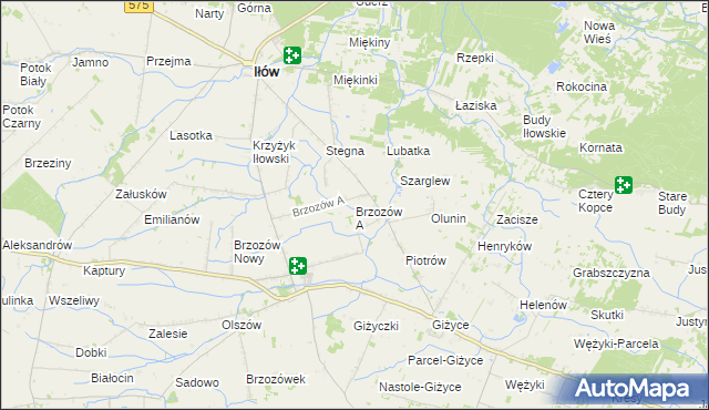mapa Brzozów A, Brzozów A na mapie Targeo