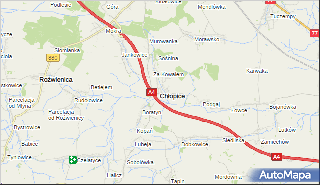 mapa Chłopice, Chłopice na mapie Targeo