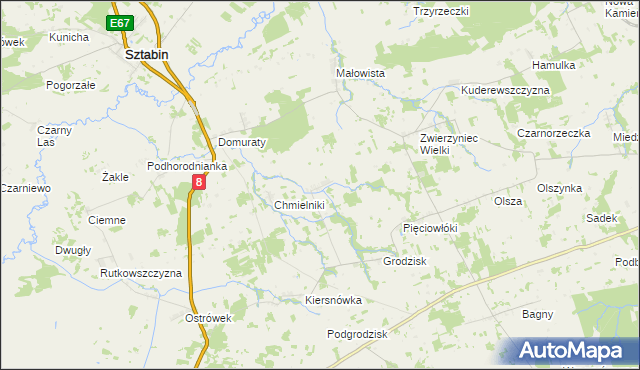 mapa Chmielówka gmina Suchowola, Chmielówka gmina Suchowola na mapie Targeo