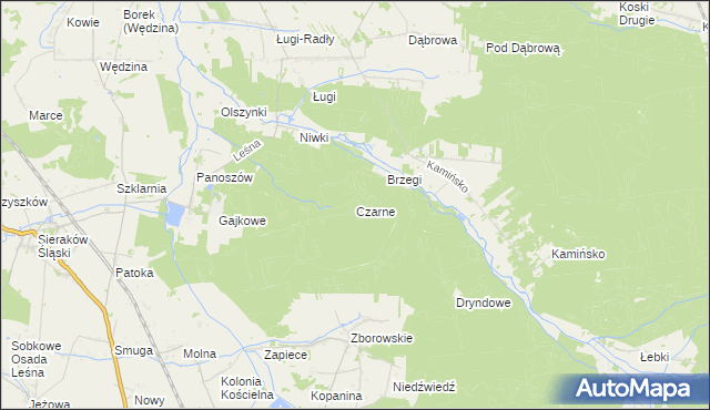 mapa Czarne gmina Ciasna, Czarne gmina Ciasna na mapie Targeo