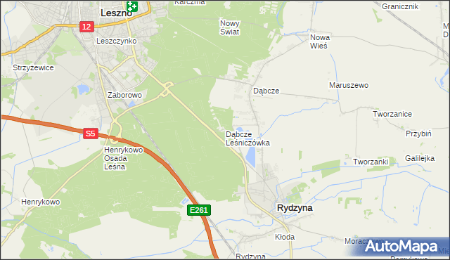 mapa Dąbcze Leśniczówka, Dąbcze Leśniczówka na mapie Targeo