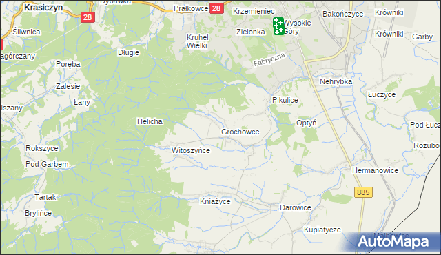 mapa Grochowce, Grochowce na mapie Targeo