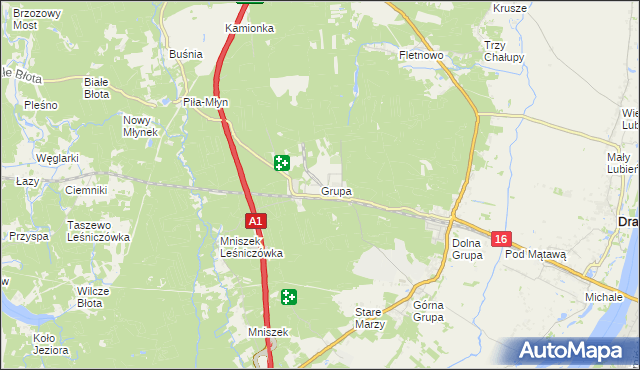 mapa Grupa, Grupa na mapie Targeo