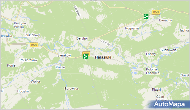 mapa Harasiuki, Harasiuki na mapie Targeo