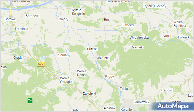 mapa Jakubiki, Jakubiki na mapie Targeo