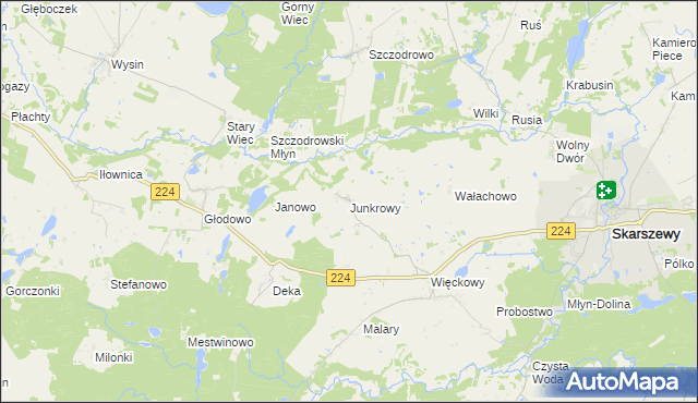 mapa Junkrowy, Junkrowy na mapie Targeo