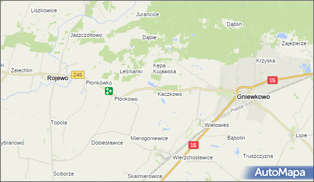 mapa Kaczkowo gmina Gniewkowo, Kaczkowo gmina Gniewkowo na mapie Targeo