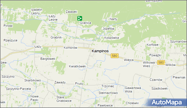 mapa Kampinos A, Kampinos A na mapie Targeo