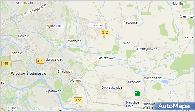 mapa Kiełczówek, Kiełczówek na mapie Targeo