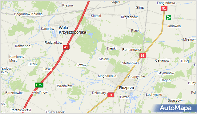 mapa Kisiele, Kisiele na mapie Targeo