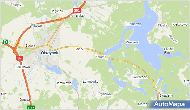 mapa Kołatek, Kołatek na mapie Targeo
