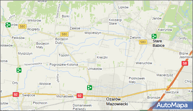 mapa Kręczki, Kręczki na mapie Targeo
