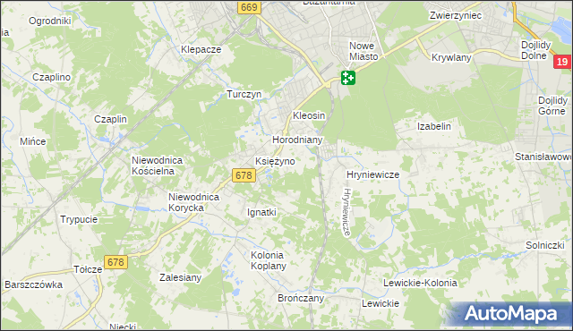 mapa Księżyno-Kolonia, Księżyno-Kolonia na mapie Targeo