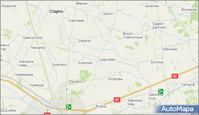 mapa Łaguszew, Łaguszew na mapie Targeo