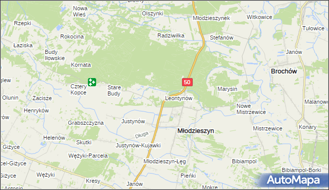 mapa Leontynów, Leontynów na mapie Targeo
