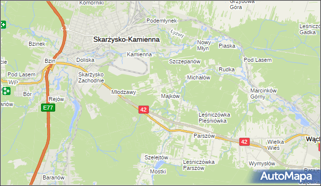 mapa Majków, Majków na mapie Targeo