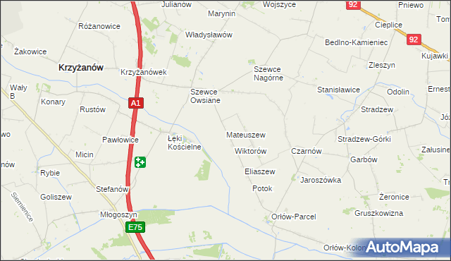 mapa Mateuszew, Mateuszew na mapie Targeo