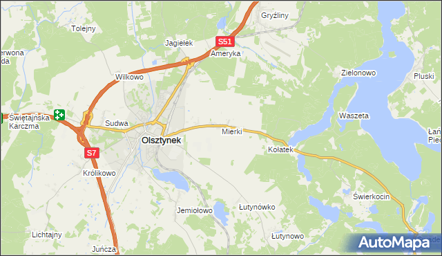 mapa Mierki, Mierki na mapie Targeo