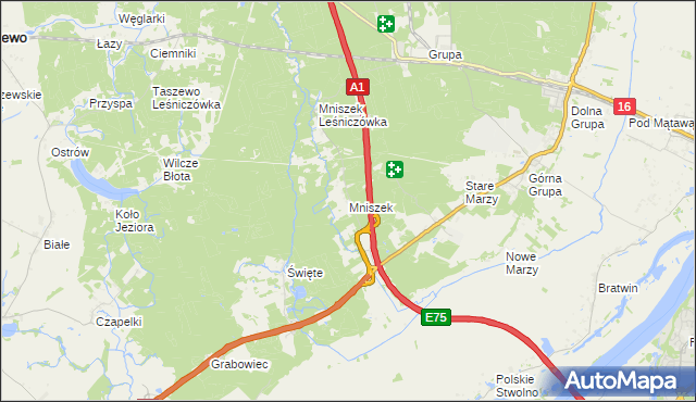 mapa Mniszek gmina Dragacz, Mniszek gmina Dragacz na mapie Targeo