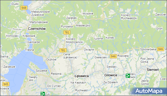 mapa Okrajnik, Okrajnik na mapie Targeo