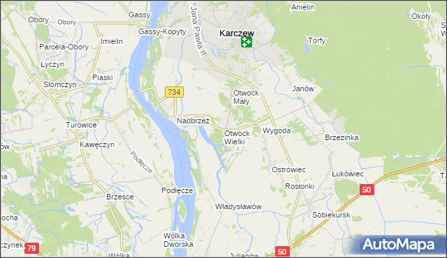 mapa Otwock Wielki, Otwock Wielki na mapie Targeo