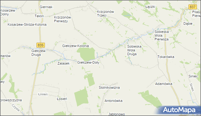mapa Radomirka, Radomirka na mapie Targeo