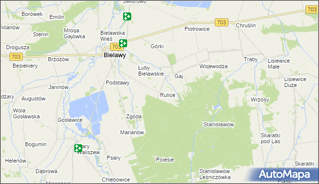 mapa Rulice, Rulice na mapie Targeo