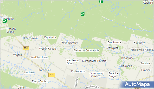 mapa Siekierno-Przedgrab, Siekierno-Przedgrab na mapie Targeo