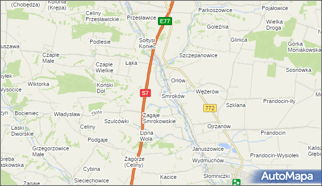 mapa Smroków, Smroków na mapie Targeo