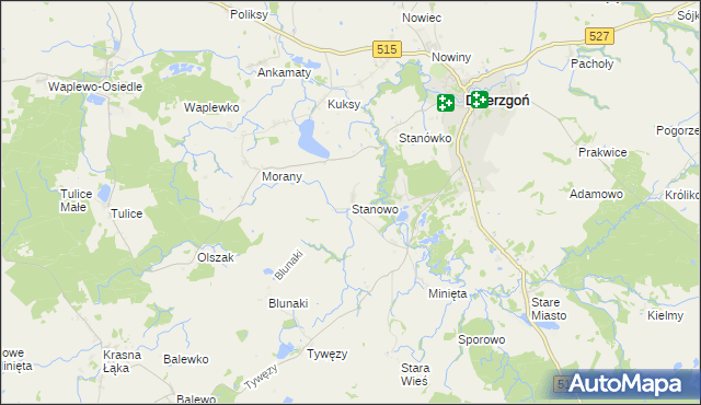 mapa Stanowo gmina Dzierzgoń, Stanowo gmina Dzierzgoń na mapie Targeo