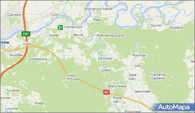 mapa Świniotop, Świniotop na mapie Targeo